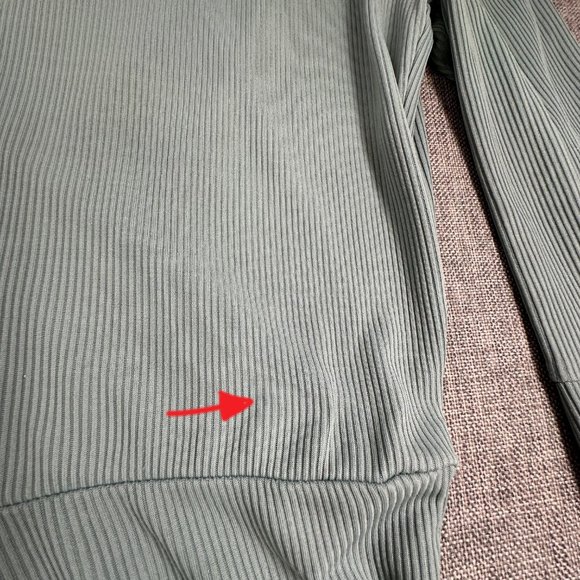 Topshop Ribbed Dress Bell Long Sleeves V-Neck Size 8 Nylon & Elastane‎ Green - Picture 10 of 14